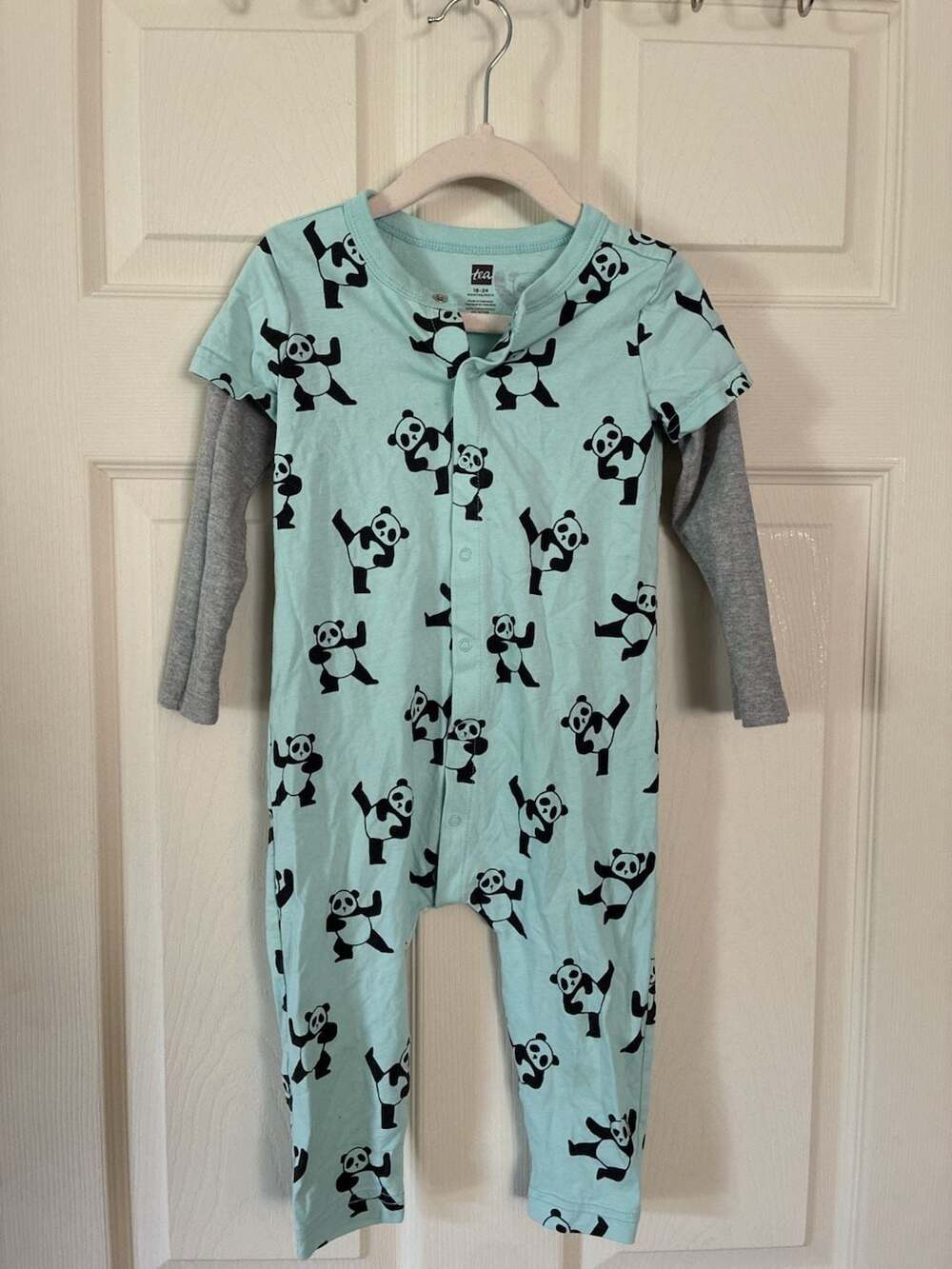 Tea Collection Layered Button-Up Kung Fu Panda Romper